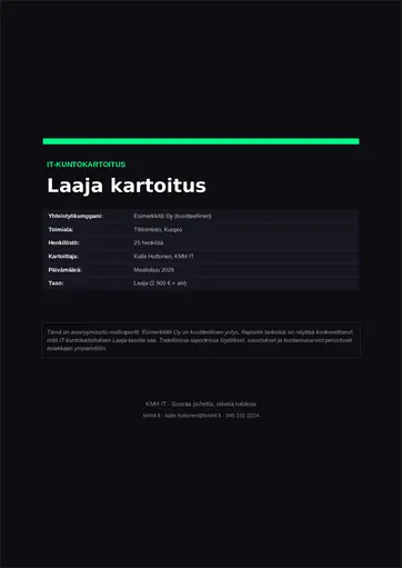 IT-kuntokartoitusraportin kansisivu